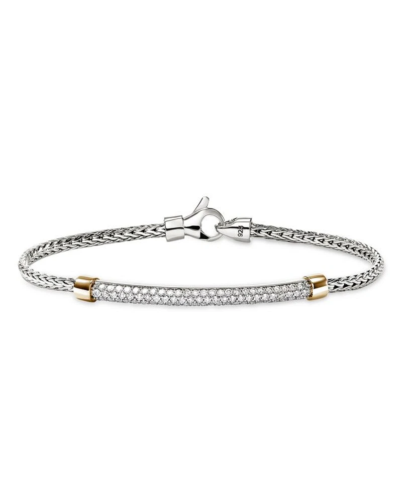 14K Yellow Gold & Sterling Silver JH Essentials Diamond Pavé Chain Bracelet