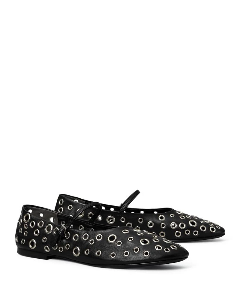 Women's Eyelet Mary Jane Ballet Flats