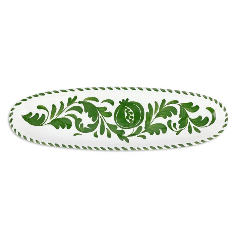 Arezzo Green Narrow Oval Platter