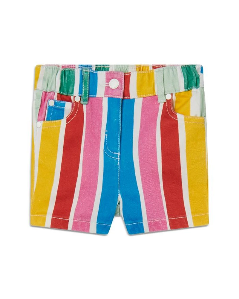 Girls' Rainbow Stripes Gabardine Shorts - Baby