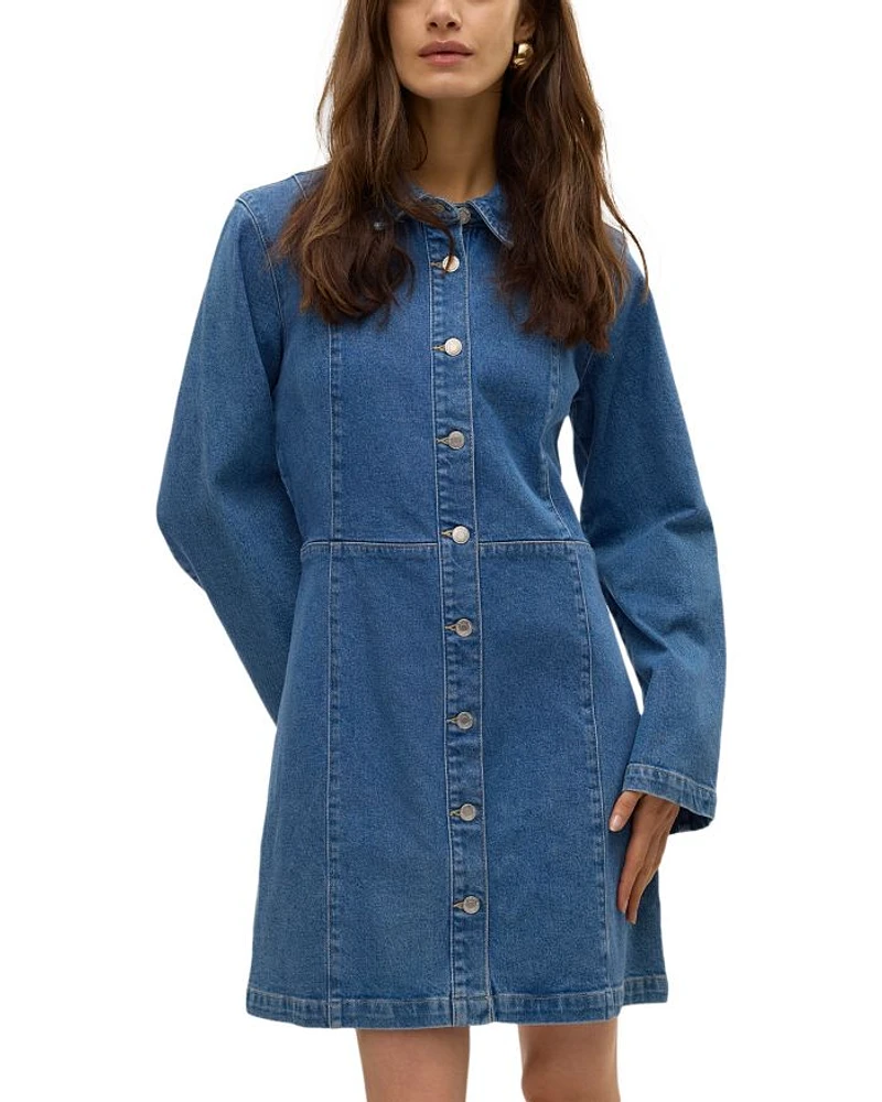 Long Sleeve Denim Mini Dress