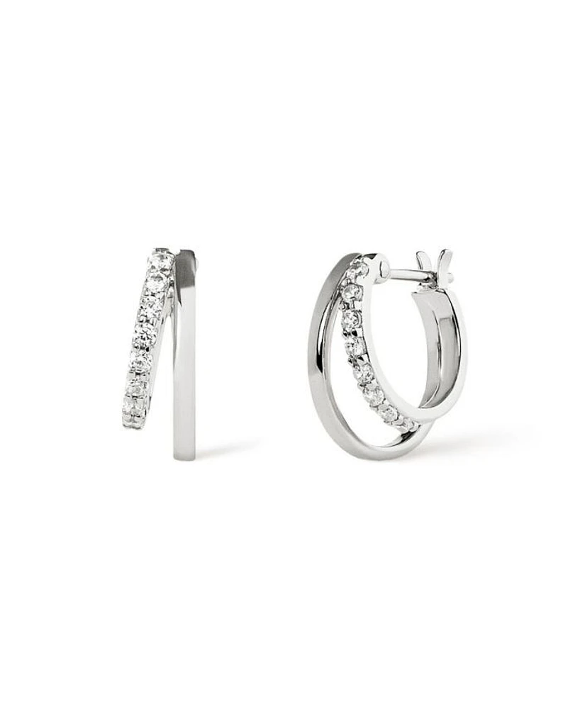 Toda Silver Double Hoop Earrings