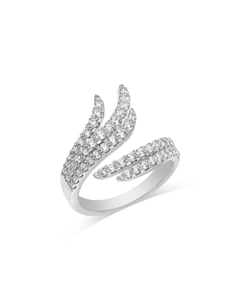 Diamond Bypass Ring in 14K White Gold, 1.0 tcw