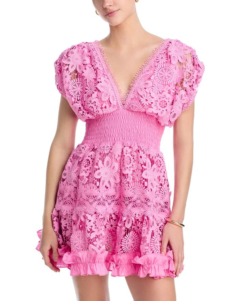 Morana Lace Embroidered Mini Dress - Exclusive