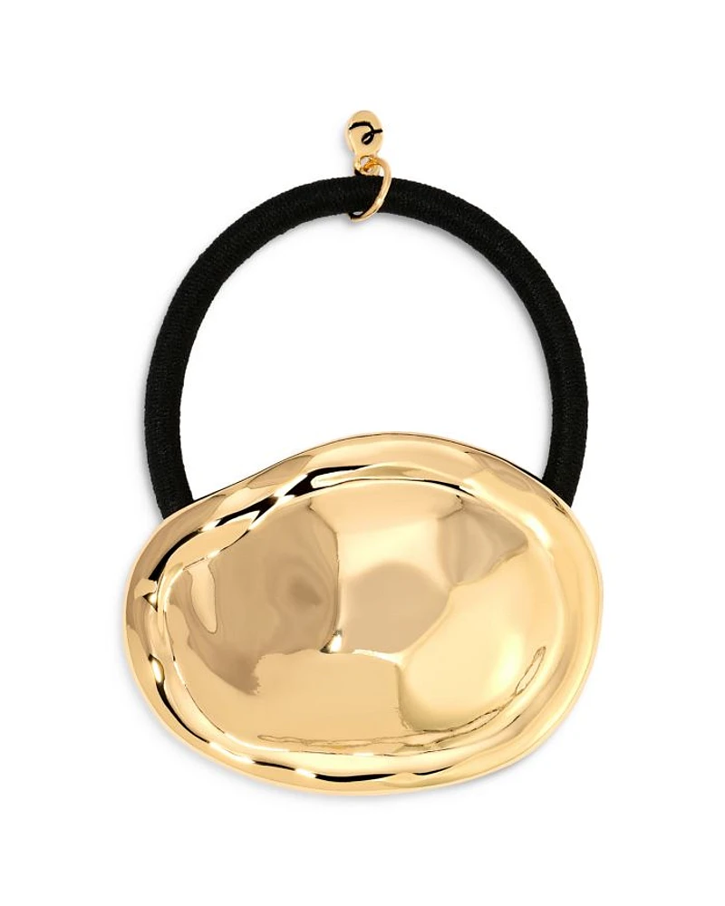 Liquid Lux Oval Hair Tie in Gold Tone