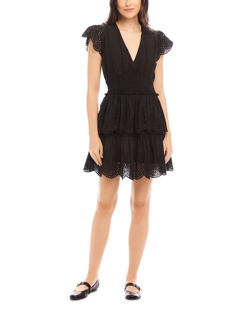 Isla Embroidered Tiered Dress