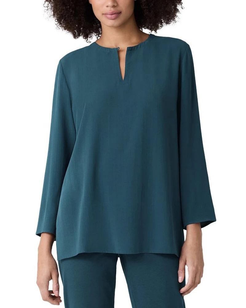 Silk Georgette Crepe Round Neck Tunic