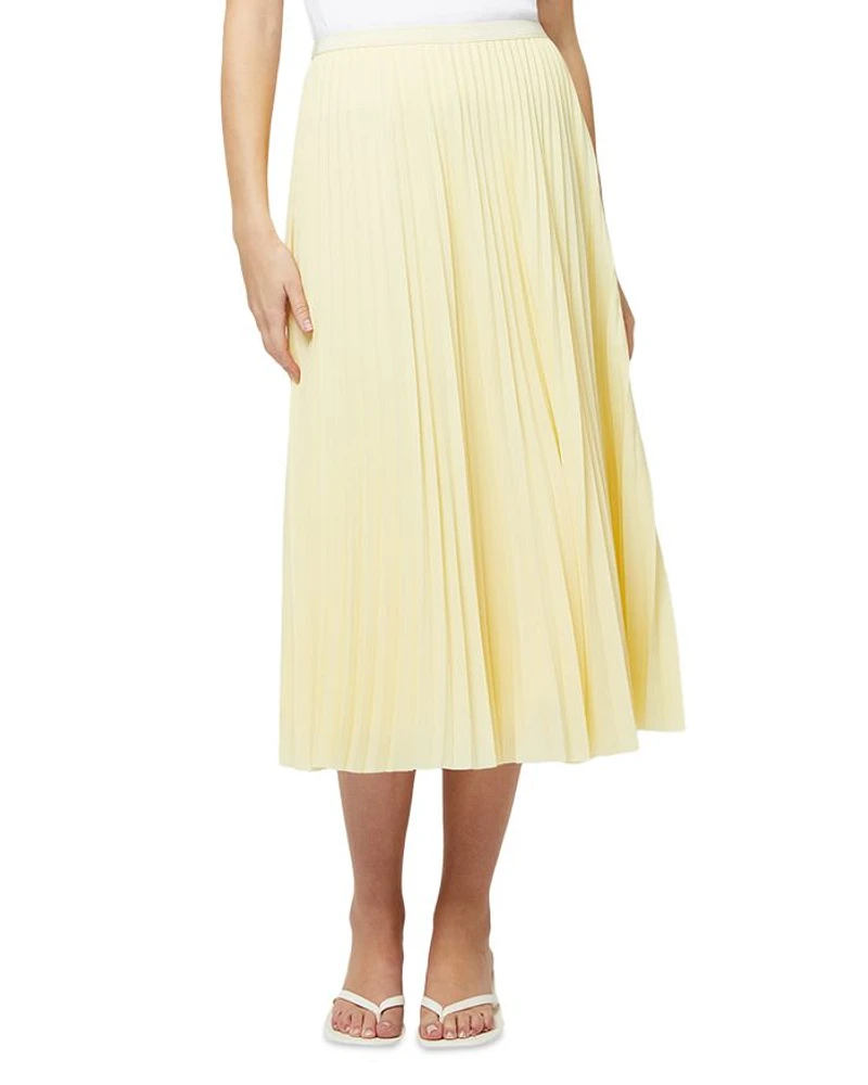 Sunburst Pleated Crepe Skirt