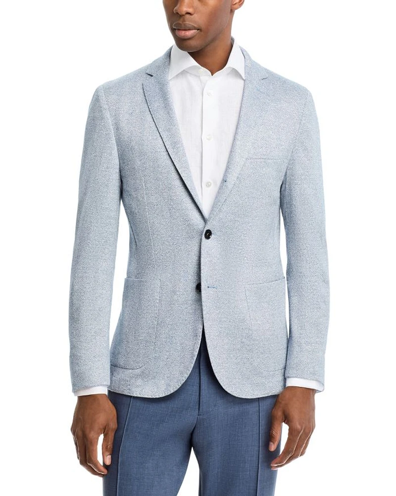 Linen, Silk, & Cotton Herringbone Jersey Soft Jacket