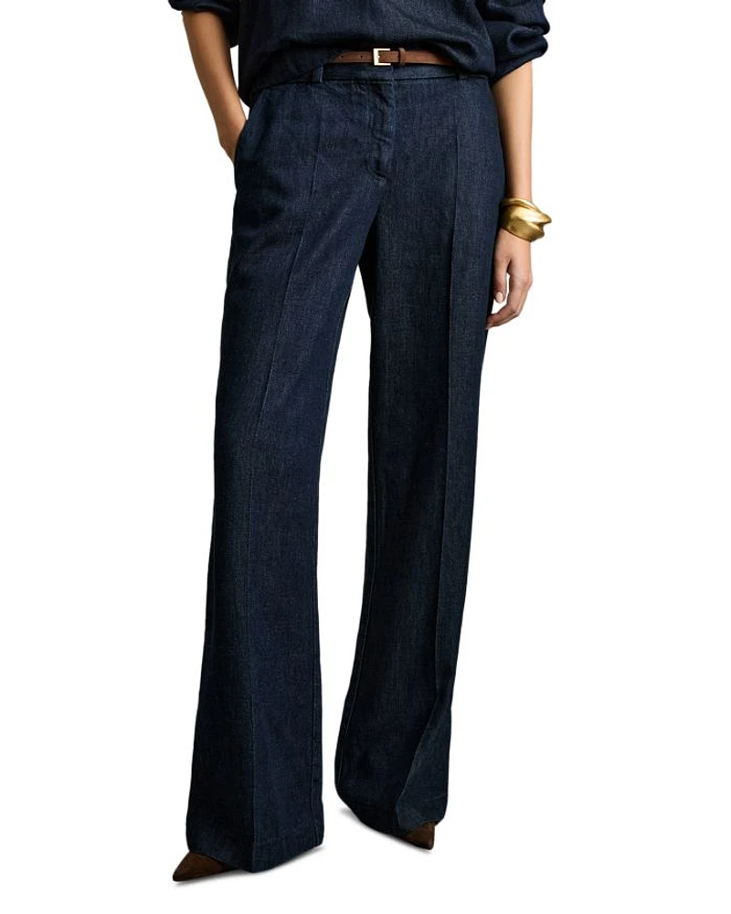 Reed Denim Look Wide Leg Pants