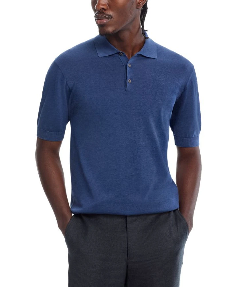 Cotton & Silk Knit Polo Shirt
