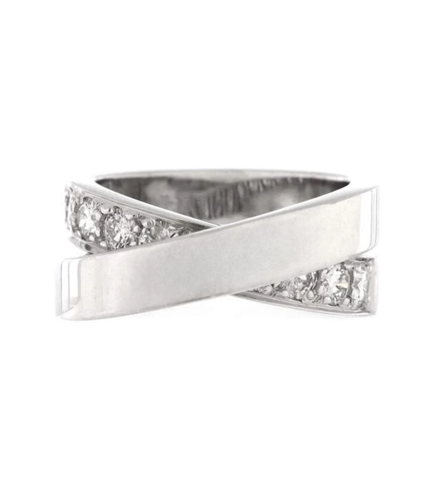 Paris Nouvelle Vague Crossover Ring 18K White Gold with Diamonds