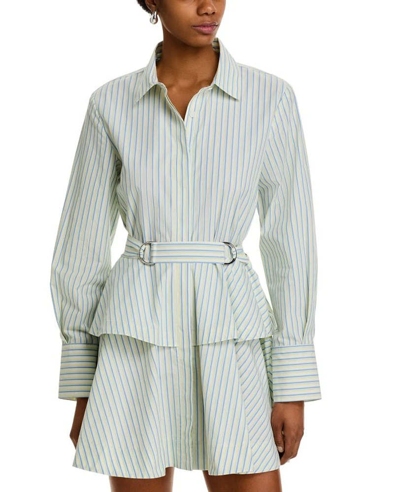 Katherine Belted Poplin Button Down Dress