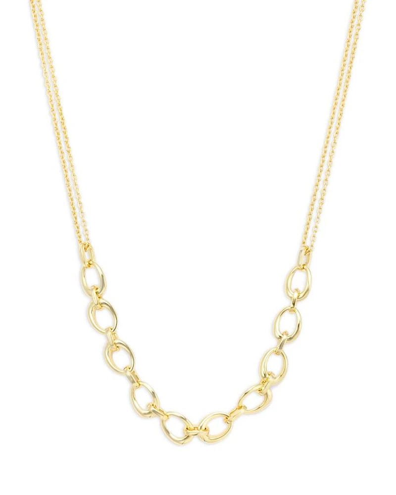 Oval Frontal Necklace, 16"-18"