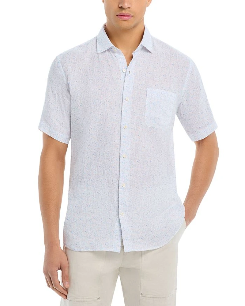 Soiree Linen Short Sleeve Button Front Shirt