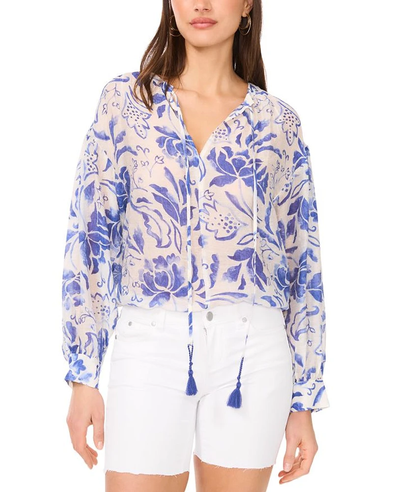Oversized Tie Front Top