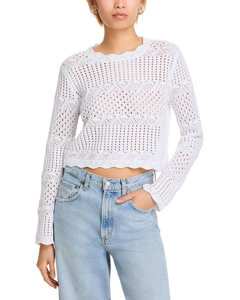 Crocheted Scallop Edge Sweater - Exclusive