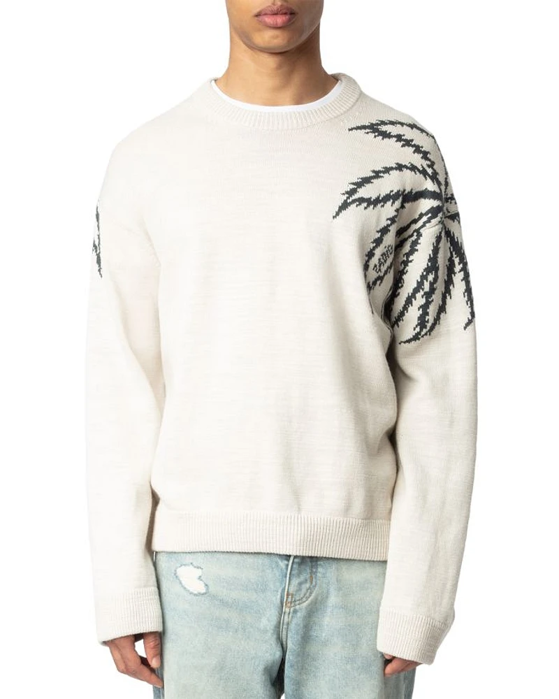 Marko Palm Tree Regular Fit Sweater