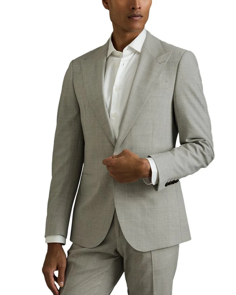 Checked Peak Lapel Blazer