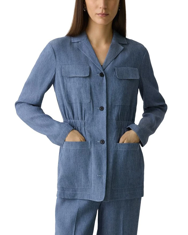 Cinched Jacket Fluid Linen