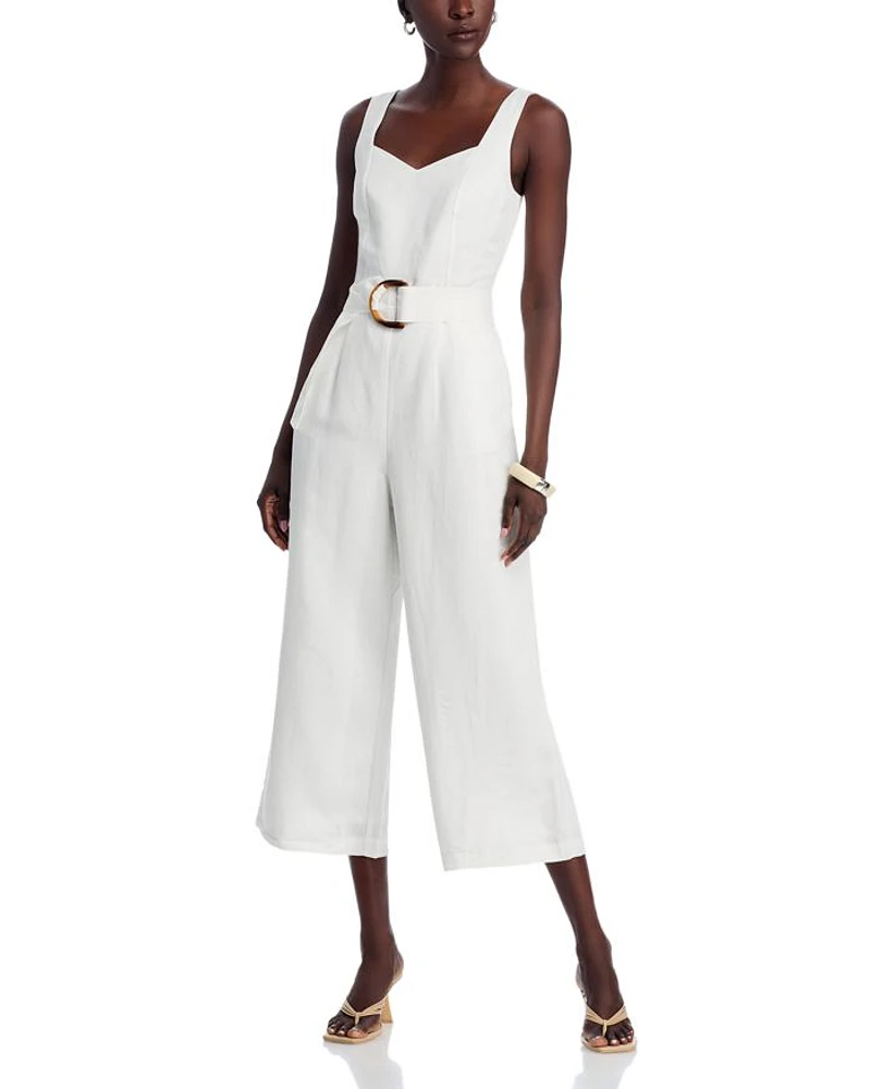Sleeveless Sweetheart Belted Jumpsuit