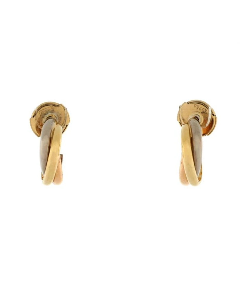 13mm Trinity Hoop Earrings 18K Tricolor Gold