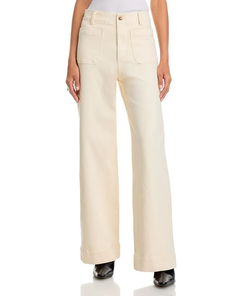 High Rise Wide Leg Jeans Ecru - Exclusive