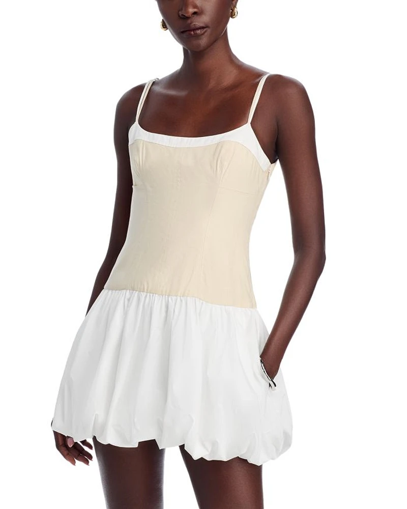 Fifi Bubble Hem Poplin Mini Dress