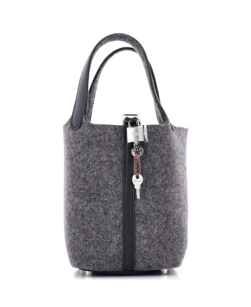 PM Picotin Lock Bag Felt with Leather