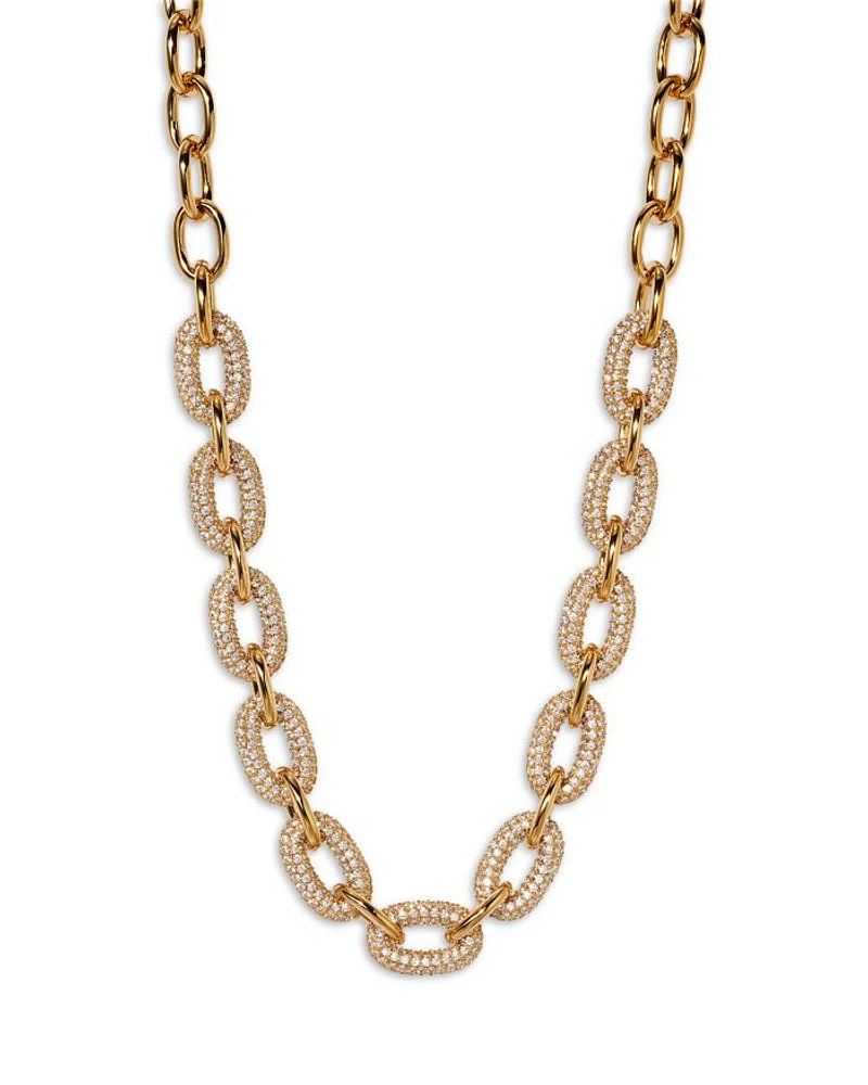 Alma Pavé Multi Link Chain Necklace, 16"-19"