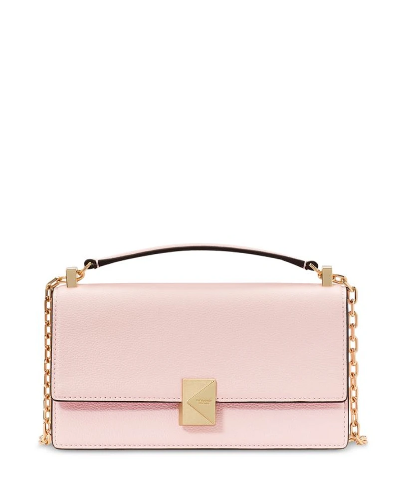 Deco Pebbled Leather Mini Flap Chain Crossbody