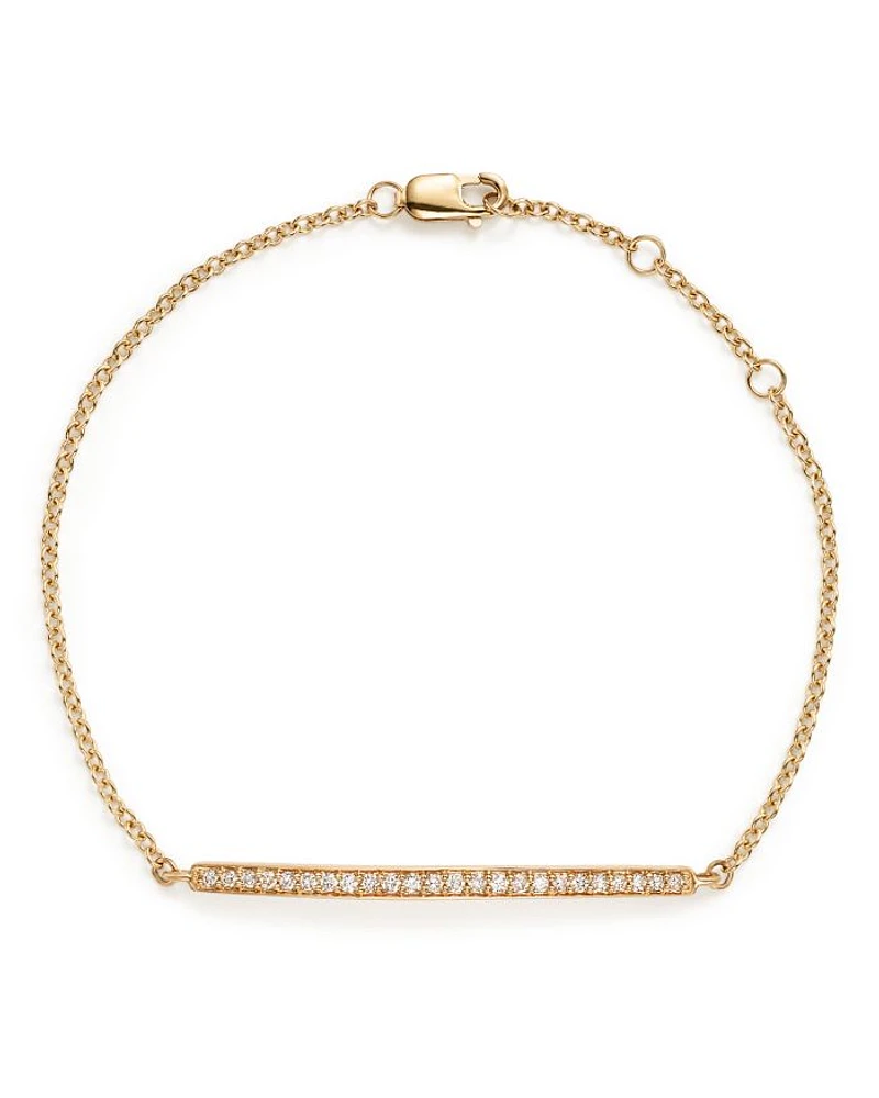 Diamond Bar Bracelet in 14K Yellow Gold, .25 tcw