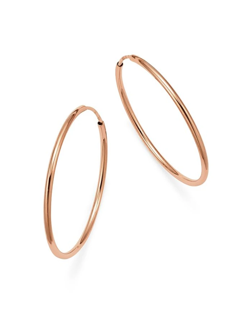 14K Rose Gold Endless Hoop Earrings