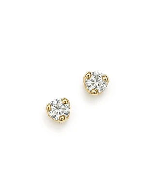 14K Yellow Gold Stud Earrings with Diamonds