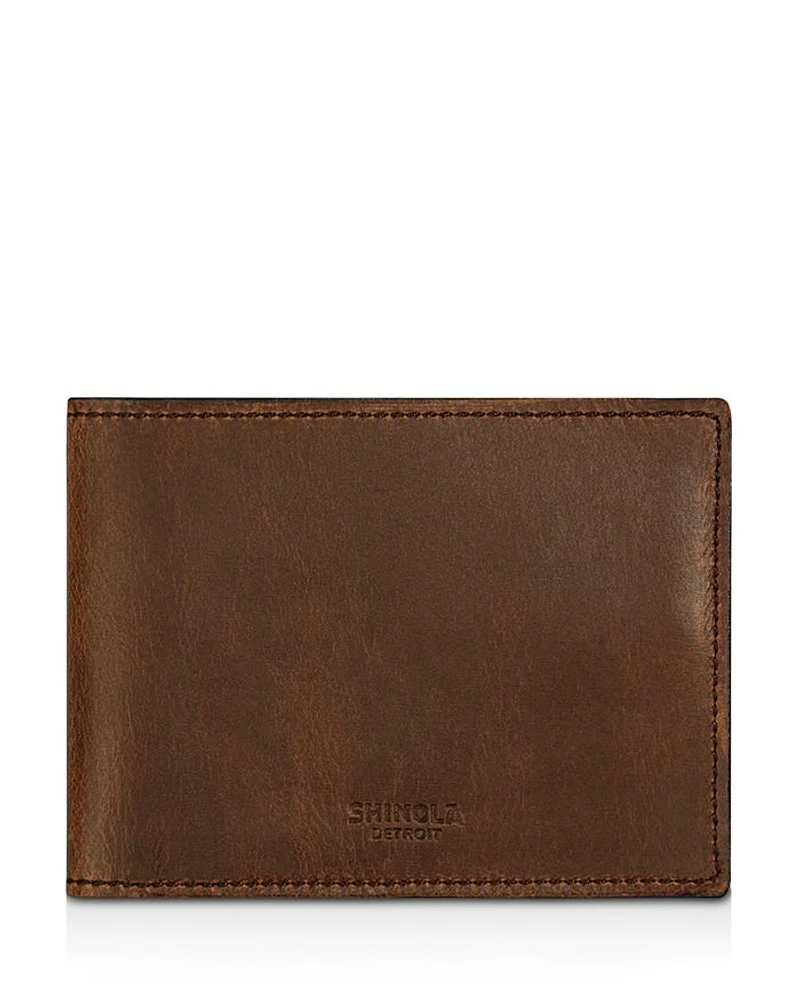 Slim Navigator Distressed Leather Bi Fold Wallet