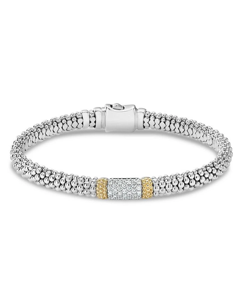 18K Gold & Sterling Silver Diamond Lux Bracelet
