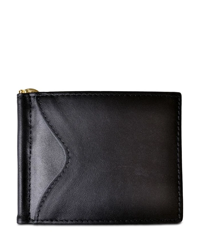 Leather RFID-Blocking Money Clip Wallet
