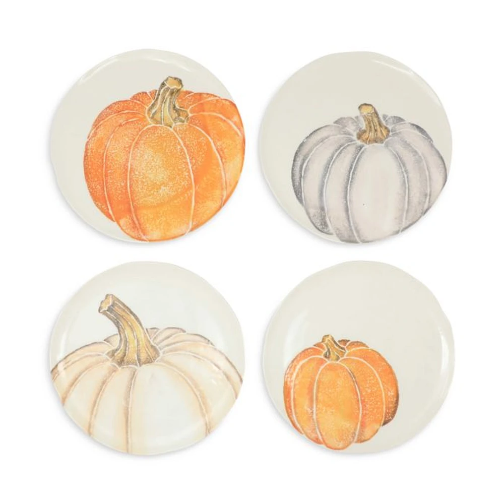 Pumpkins Assorted Salad Plates, Set of 4