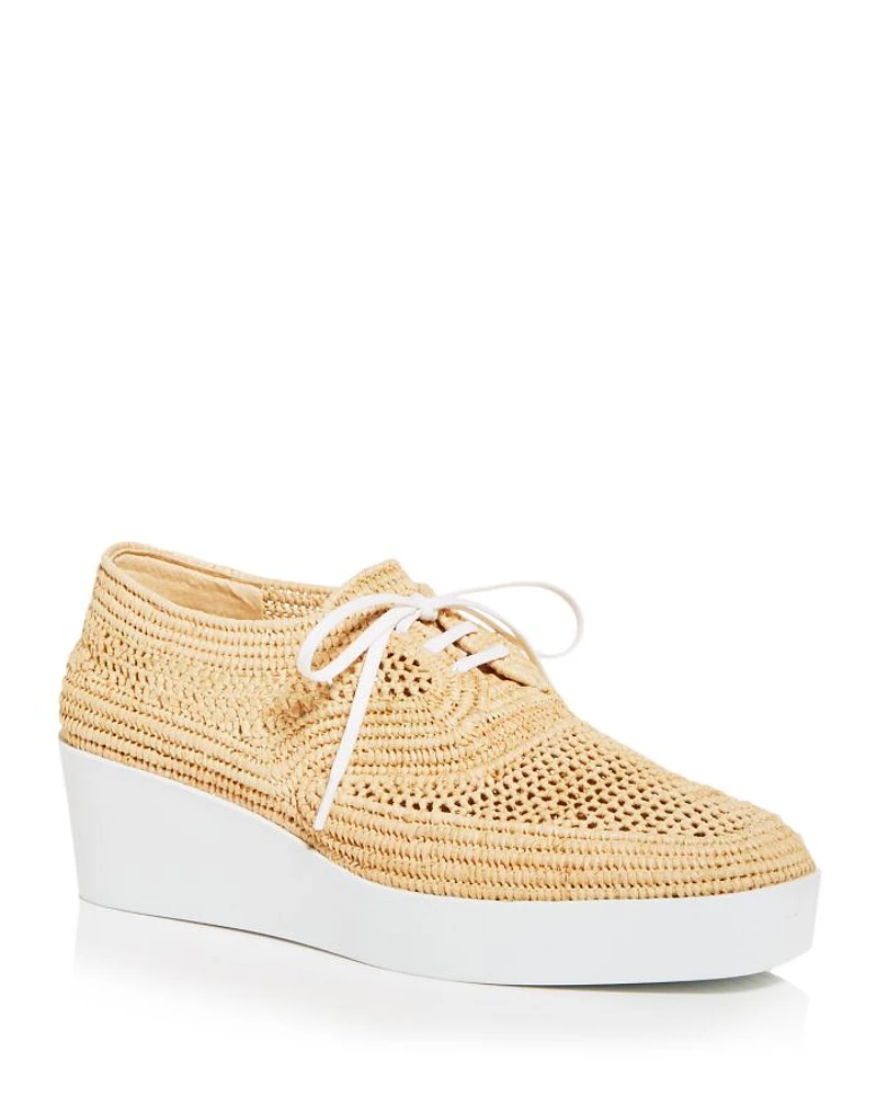 Women's Lisa Woven Wedge Platform Oxfords