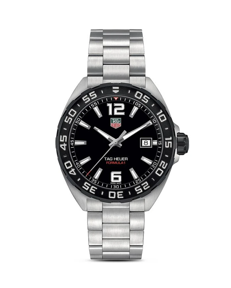 Formula 1 Quartz Men's Black Steel Watch, 41mm
