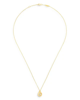 18K Yellow Gold Menottes Pendant Necklace with Diamonds, 16.5"