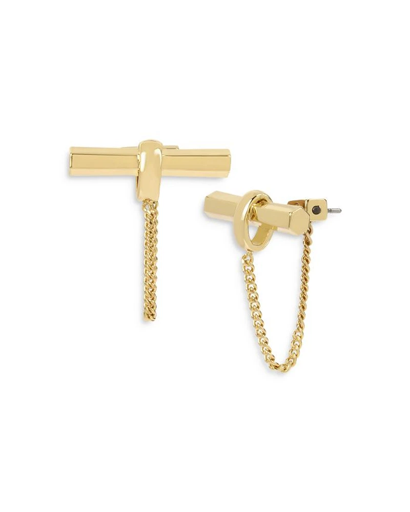 Toggle Bar Front Back Earrings