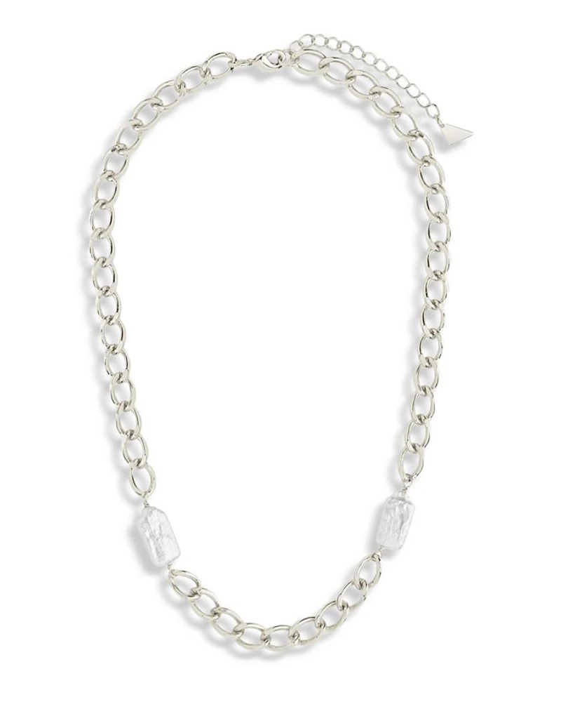 Genuine Pearl Chain Necklace, 16"-18"