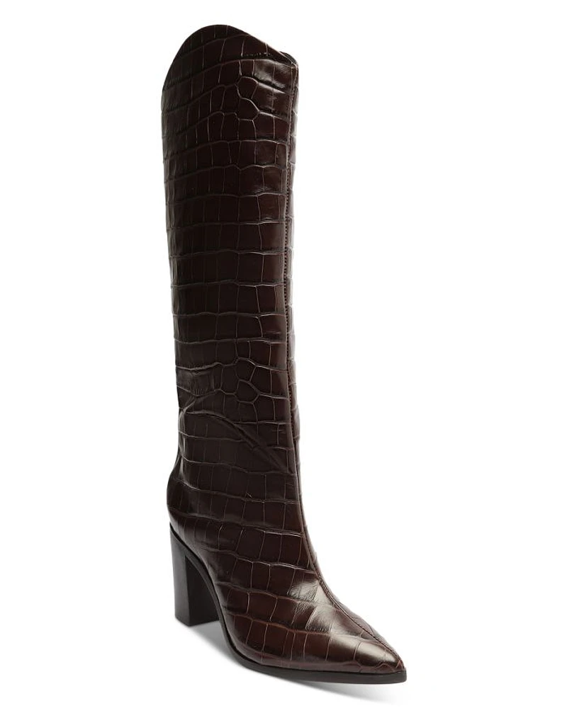 Women's Maryana Embossed Block Heel Tall Boots