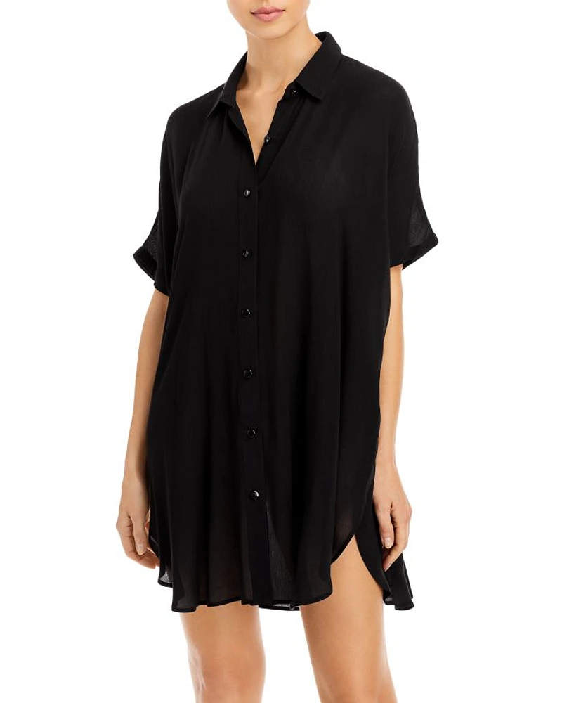 Button-Down Swim Cover Up Tunic - Exclusive