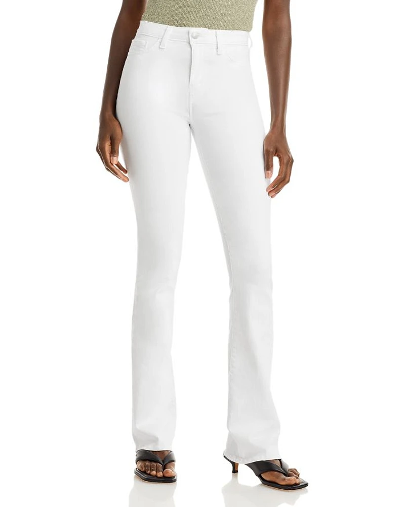 Selma Cotton Stretch High Rise Bootcut Jeans Blanc