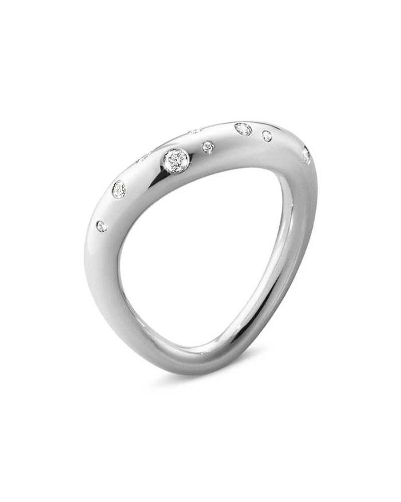 Sterling Silver Offspring Diamond Wavy Ring