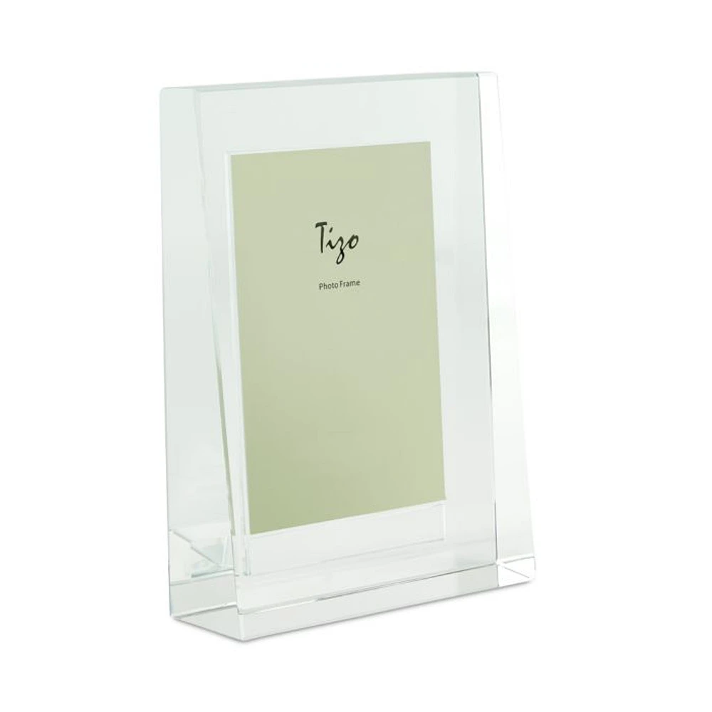 Clear Crystal Glass Pyramid Shape Frame, 4" x 6"