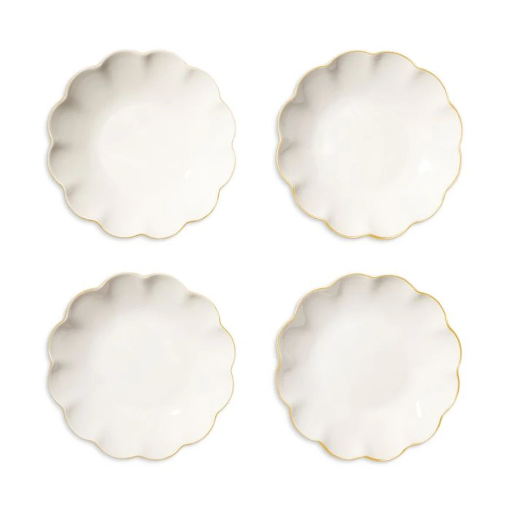 Scalloped Appetizer Plates, Set of 4