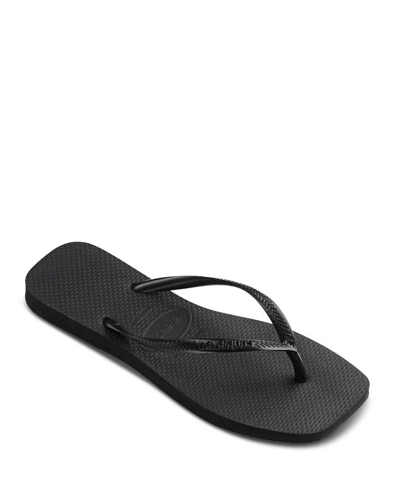 Women's Slim Square Toe Slip On Flip Flop Sandals